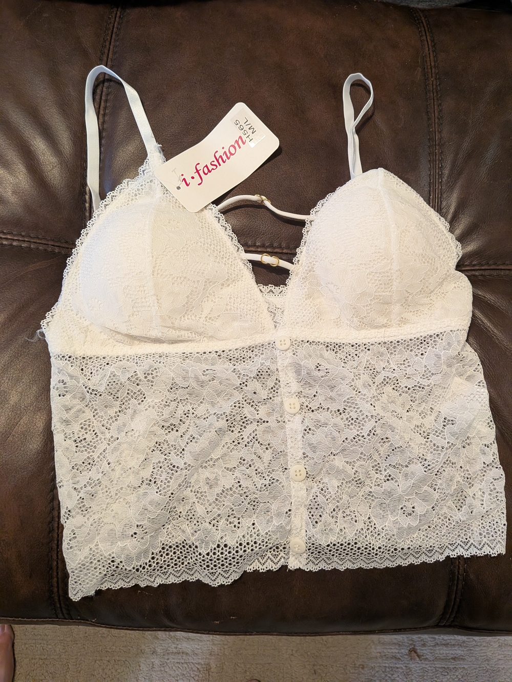 iFashion White Lace Chemise Bralette Sz M/L